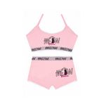 Öts Kız Çocuk Bustiyer Şort Likralı Pembe Meow (%96 Pamuk -%4 Elastan), Pembe, 7-8 Yaş