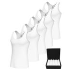 ÖTS Premium 5’li Erkek Atlet - Hediye Kutulu,%100 Pamuk Kumaş, Ultra Yumuşak, Rahat Kalıp, Etiketsiz Tasarım, Kaliteli Atlet (BEYAZ, X-Large)
