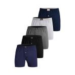 Öts Premium 5'li Erkek Boxer Düğmeli, Süprem - Hediye Kutulu, %100 Pamuk, Ultra Yumuşak Kumaş, Raha