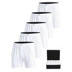 ÖTS Premium 5’li Erkek Boxer - Hediye Kutulu,%100 Pamuk, Ultra Yumuşak Kumaş, Rahat Kalıp, Etiketsiz ve Kaliteli Boxer, (Çizgili Beyaz - M)
