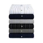 ÖTS Premium 5’li Erkek Boxer - Hediye Kutulu,%100 Pamuk, Ultra Yumuşak Kumaş, Rahat Kalıp, Etiketsiz ve Kaliteli Boxer, (Çizgili Gri - L)