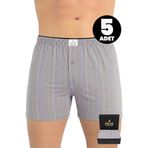 ÖTS Premium 5’li Erkek Boxer - Hediye Kutulu,%100 Pamuk, Ultra Yumuşak Kumaş, Rahat Kalıp, Etiketsiz ve Kaliteli Boxer, (Çizgili Gri - XXL)
