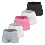 ÖTS Premium 5’li Kız Çocuk Boxer - Hediye Kutulu, Pamuklu Kumaş, Ultra Yumuşak, Esnek Kalıp, Etiketsiz Tasarım, Kaliteli İnce Bel Lastik Tayt, (Renkli - 11-12 Yaş)
