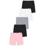 ÖTS Premium 5’li Kız Çocuk Boxer - Hediye Kutulu, Pamuklu Kumaş, Ultra Yumuşak, Esnek Kalıp, Etiketsiz Tasarım, Kaliteli İnce Bel Lastik Uzun Tayt (Renkli - 1-2 Yaş)