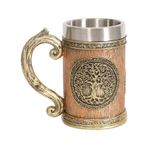 Ottalent 19 oz İskandinav Mitolojisi Dünya Ağacı Yggdrasil Bira Stein Kupası, Paslanmaz Çelik TheTree of Life Kahve İçecek Kupası Erkekler ve Babalar Günü Hediyesi 600 ml