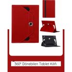 Ottawe Samsung Galaxy Tab 4 SM-T532 10.1'' Inç Universal 360° Döner Standlı Kapaklı Koruyucu Tablet Kılıfı - Kırmızı