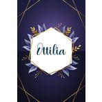 Ottilia: Taccuino personalizzato con il nome Ottilia | Regalo di compleanno per moglie, mamma, sorella, figlia ... | Foglie blu | 110 pagine a righe, Piccolo formato 6x9 pollici (15,24 x 22,86 cm)
