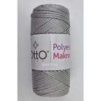 Otto %100 Polyester Örgü İpi - Çanta ve Makrome İpi - Açık Gri