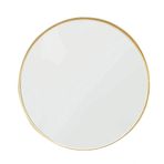 OTTO HOME GOODS Asu 60 cm Metalik Mat Gold Yuvarlak Ahşap Çerçeveli Dekoratif Ayna