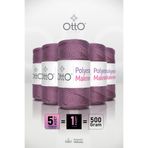 Otto Polyester Makrome - Açık Mürdüm - 5'li Paket - 2mm/100gr/100m - Supla, Aksesuar ve Çanta İpi