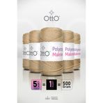 Otto Polyester Makrome - Bej - 5'li Paket - 2mm/100gr/100m - Supla, Aksesuar ve Çanta İpi