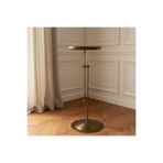 ottolamp Antik Pirinç Eskitme Ayarlanabilir Yan Sehpa Metal Dekoratif Sehpa 65-80 cm