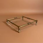 Ottolamp Dekoratif Antik Pirinç Pleksi Tepsi 26X26 cm –dekoratif Tepsi-Sunum Tepsisi-Metal Tepsi - Altın - 26 x 26