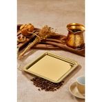 Ottoman Gold Serisi Gold Sunum Tepsisi, Söz Nişan Tepsisi, 24CM, Avangart Dizayn, Tek Adet