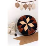 Ottoman Pouffe İskandinav El Yapımı Hakiki Deri Bohem Puf Minder 60X30cm (Dolgusuz Gönderilecek)