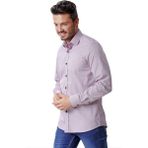 Ottomoda Erkek Desenli Bordo Uzun Kollu Pamuklu Regular Gömlek, OT-C-20044 - XL