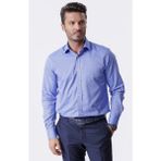 Ottomoda Erkek Saks Armürlü Uzun Kollu %100 Pamuklu Gömlek,OT-C-20042 - XL