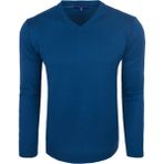 Ottomoda Erkek V Yaka Triko Kazak Lacivert Regular Fit Pamuklu, OT-KZK-20002 - 2XL - Mavi