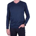 Ottomoda Erkek V Yaka Triko Kazak Lacivert Regular Fit Pamuklu, OT-KZK-20002 - Mavi