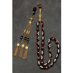 OTTOTESBİH Erkek Hediyelik Gümüş Püsküllü 7.5x11.5mm Arpa Kesim Işlemeli Kuka Tesbih