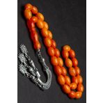 OTTOTESBİH Osmanlı Tonunda 8x12mm Çam Kokulu Beyrut Damla Kehribarı Tesbih