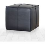 Ottowel Deri Puf - Siyah - 52 x 44 cm