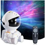 Oturan Astronot Galaksi Projektörü Gece Lambası - 7 Renk Nebula Işık Modu İle Gökyüzü Projektörü, Uzaktan Kumandalı, Ayarlanabilir Parlaklık, Çocuklar İçin Yıldızlı Gökyüzü Projektörü Gece Lambası