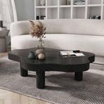 Oturma Odası için Modern Bulut Sehpa - Düzensiz Ahşap Yan Sehpa Şık Düşük Tasarım Siyah 70x45x40 cm Benzersiz Çağdaş Dekor Modaya Uygun Mobilya Parçası