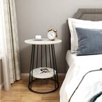 Oturma Odası için Modern Mermer Sehpa - Minimalist Sehpa Küçük Alanlar için Yuvalama Tasarımı İskandinav Tarzı Kanepe ve Resepsiyon Masası Stüdyo ve Ofis Kullanımı