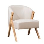 Oturma Odası için Modern Resepsiyon Sandalyeleri - Lazy Lounge Sandalyesi, Çağdaş Okuma Koltuğu, Güvenli Masif Ahşap Destek, Yumuşak Sünger Döşemeli (Beyaz)