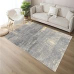 Oturma Odası için Modern Sarı Alan Halısı 100 x 150 cm Nötr Gri ve Krem Estetik Dekor Yatak Odası Çocuk Odası Oyun Odası ve Gençlik Alanları için.
