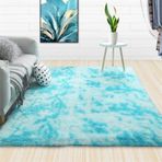 Oturma Odası için Modern Tüylü Halı Yumuşak ve Kabarık Uzun Tüylü Halı Kaymaz İpeksi ve Peluş Battaniye Oturma Odası Yatak Odası için İdeal Mor 80 x 160 cm