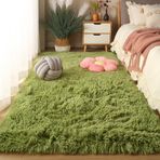 Oturma Odası için Modern Yumuşak Yıkanabilir Kaymaz Alan Halısı 90 x 350 cm Koyu Gri Uzun Tüylü Halı Kaymaz Alt Ev Dekoru için Şık ve Pratik Halı