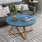 Oturma Odası için Modern Yuvarlak Sehpa Çevre Dostu Kayın Ağacı Çapraz Taban Kaymaz Ayak Pedleri Şık Yan Sehpa Komidin 50 cm 60 cm 70 cm 80 cm Boyutlarda Mevcuttur.