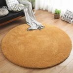 Oturma Odası için Shaggy Yuvarlak Halı Yüksek Havlı Bakımı Kolay Yumuşak ve Dayanıklı Yüksek İplik Sayısı Su Emici Banyo Halısı Oturma Odası için Çim Yeşili Ø 60 cm