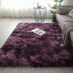 Oturma Odası için Süper Yumuşak Kabarık Alan Halısı Ekstra Yumuşak Koyu Mor Tüylü Halı 40 x 60 cm