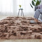 Oturma Odası için Yumuşak Düz Renk Shaggy Halı Yıkanabilir ve Kaymaz Yatak Odası için Büyük Peluş Alan Halısı Modern Tüylü Halı Pembe (160 x 230 cm)