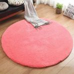 Oturma Odası için Yuvarlak Shaggy Halı Temizlemesi Kolay Yüksek Emici Su Banyo Halısı Oturma Odası için Yumuşak ve Dayanıklı Halı Çim Yeşili Ø 60 cm