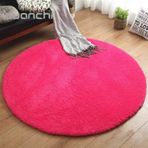 Oturma Odası için Yuvarlak Shaggy Halı Temizlemesi Kolay Yüksek Emici Su Banyo Halısı Oturma Odası için Yumuşak ve Dayanıklı Uzun Tüylü Halı Çim Yeşili Ø 60 cm