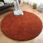 Oturma Odası için Yuvarlak Shaggy Halı Temizlemesi Kolay Yüksek Emici Su Banyo Paspası Oturma Odası için Yumuşak ve Rahat Halı Çim Yeşili Renk Ø 60 cm