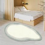 Oturma Odası ve Yatak Odası Dekoru için Lüks Kaşmir Halı Oval Gradyan Tasarım 50 x 120 cm