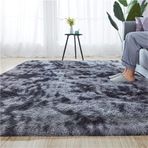 Oturma Odası ve Yatak Odası Dekoru için Yumuşak ve Rahat Tüylü Uzun Halı Kaymaz Peluş Alan Halısı (80x160 cm Açık Mavi)