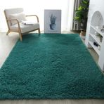 Oturma Odası ve Yatak Odası için Bulanık Yeşil Tüylü Halı Yumuşak Kabarık Halı Çocuklar Kız Erkek Modern Uzun Kürk Alan Halısı 200x300 cm