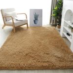Oturma Odası ve Yatak Odası için Kabarık Shaggy Halı Yumuşak ve Kaymaz Yüksek Tüylü Halı Bej 80x160 cm