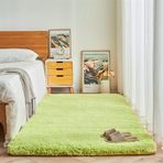 Oturma Odası ve Yatak Odası için Yumuşak ve Kabarık Shaggy Halı Kaymaz Peluş Halı Oda için 200x120 cm Beyaz