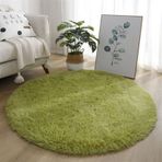 Oturma Odası Yatak Odası Çocuk Odası Bej 60 cm için Yüksek Tüylü Yuvarlak Shaggy Halı