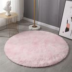 Oturma Odası Yatak Odası için Yuvarlak Shaggy Halılar Yumuşak Uzun Kazık Renkli Kahverengi Işık Dairesel Halı 120 × 120 cm