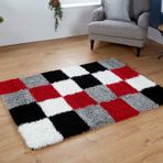 Oturma Odası Yatak Odası Ofis için 5 cm Kalınlığında Modern Siyah Tüylü Halı Çocuk Odası Yemek Odası İç/Dış Mekan Halı Paspası 160 x 230 cm Şık Ev Dekorasyonu