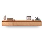 Oturma Odası/Yatak Odası için Eğlence Merkezi ve Konsol Masalı Modern TV Sehpası Kavisli Ahşap Tasarım 140 cm x 23,9 cm x 20,3 cm Ev Dekoru için Şık Medya Mobilyaları.