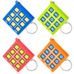 Otuuz Tic Tac Toe anahtarlık, 8-12 yaş arası çocuklar için, parti hediyesi, plastik, Tic Tac Toe anahtarlık, mini sırt çantası, klips, doğum günü kız çocukları için (kırmızı, mavi, turuncu, yeşil, 16